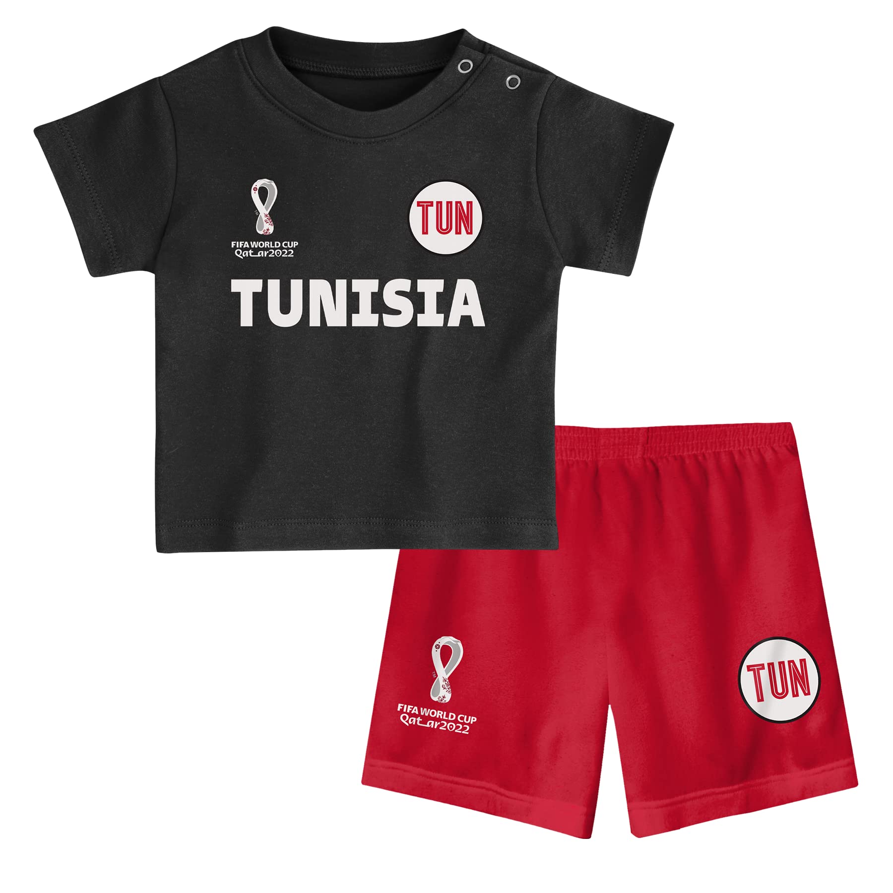 Tunisia, Official Fifa 2022 Tee & Short Set Away Country Tee & Shorts Set, Children's Medium, Age 3