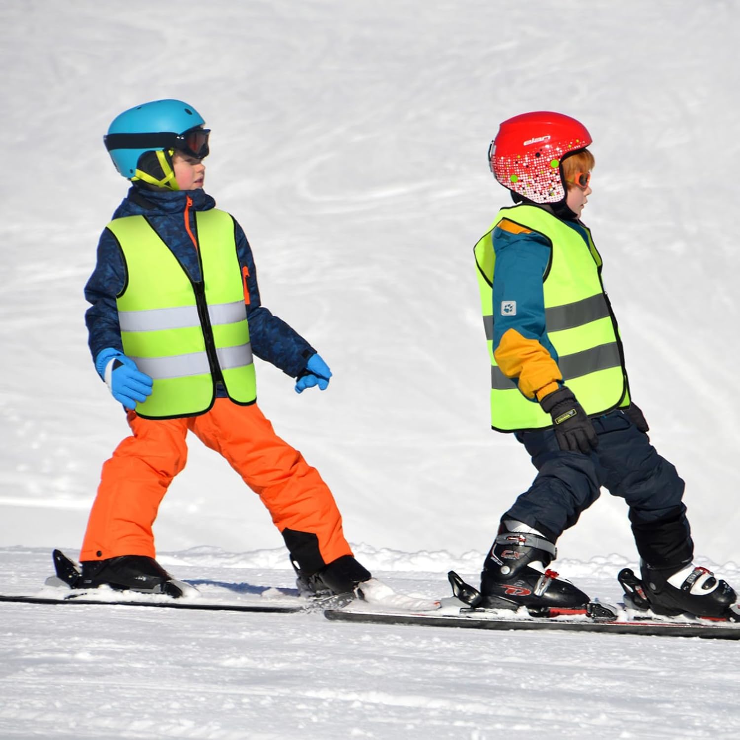 Unittype 4 Pieces Kids Safety Reflective Vest High Visibility Neon Construction Traffic Vest for Cycling Running Skiing - Image 5