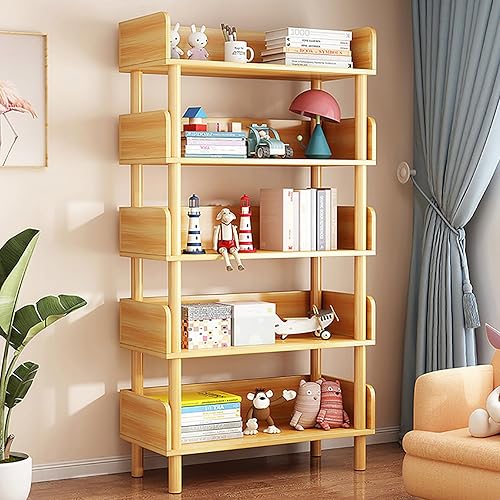 Miniatura 14 de HM&DX Estantería de madera, estante de exhibición independiente, bonita estantería, organizador de almacenamiento de cubículos, estantería de 5