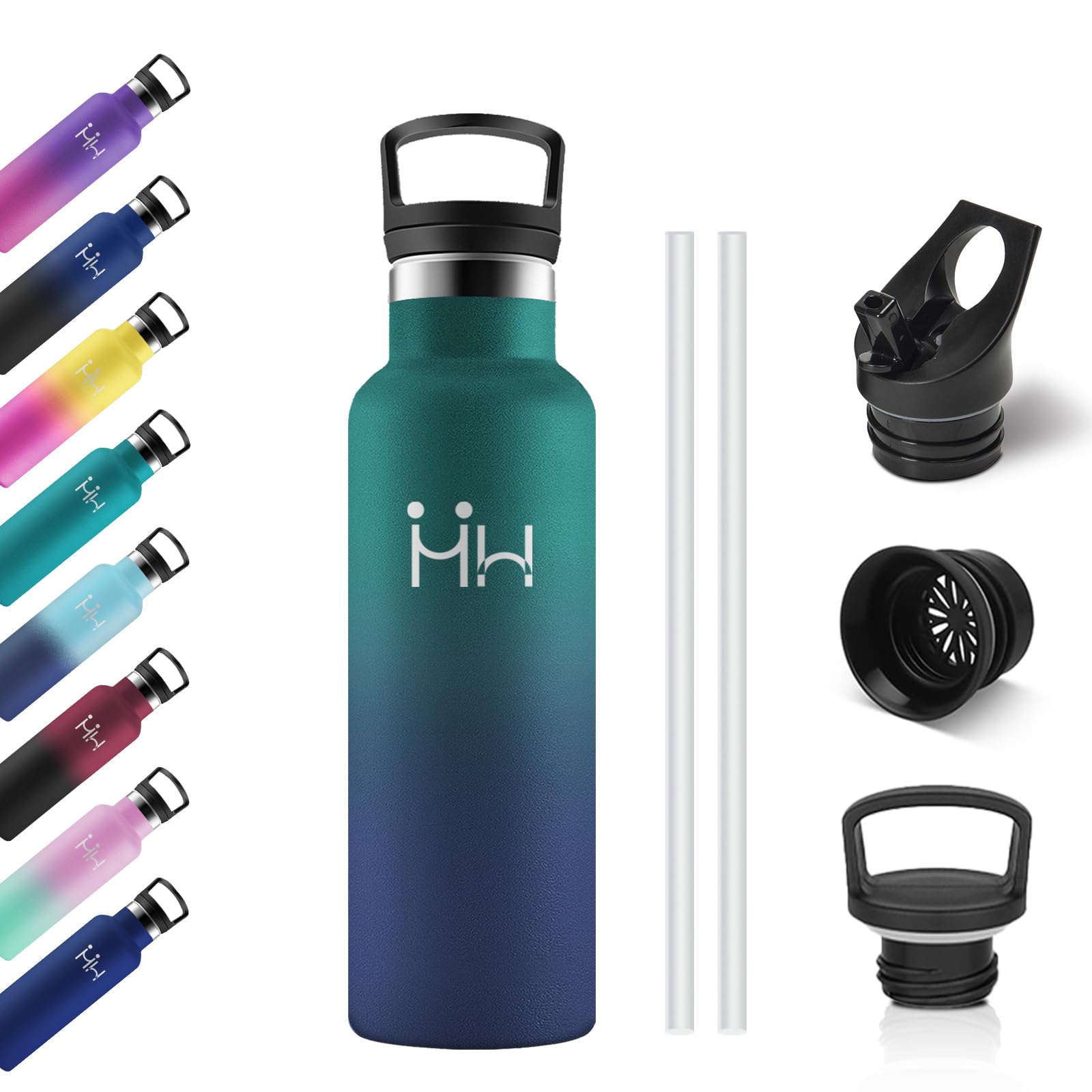 500ml Kids Thermal Water Bottle with Straw, Reusable Stainless Steel Bottle, Leak Proof, BPA Free, Water Bottles for Kids, School, Camping, Gym, Cycling