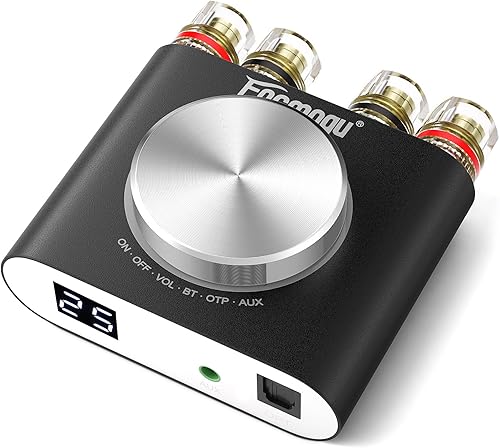 Facmogu M6 Mini amplificador de potencia de audio Bluetooth 5.0 de 200 W, 100 Wx2 de doble canal HiFi estéreo Mini altavoz AMP con entrada