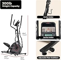 Vista 7 de Sunny Health & Fitness Smart Upright Elliptical w/Pulse Sensor Built-in, Indoor Full-Body Cross-Training & Cardio Exercise Machine for Home, Free
