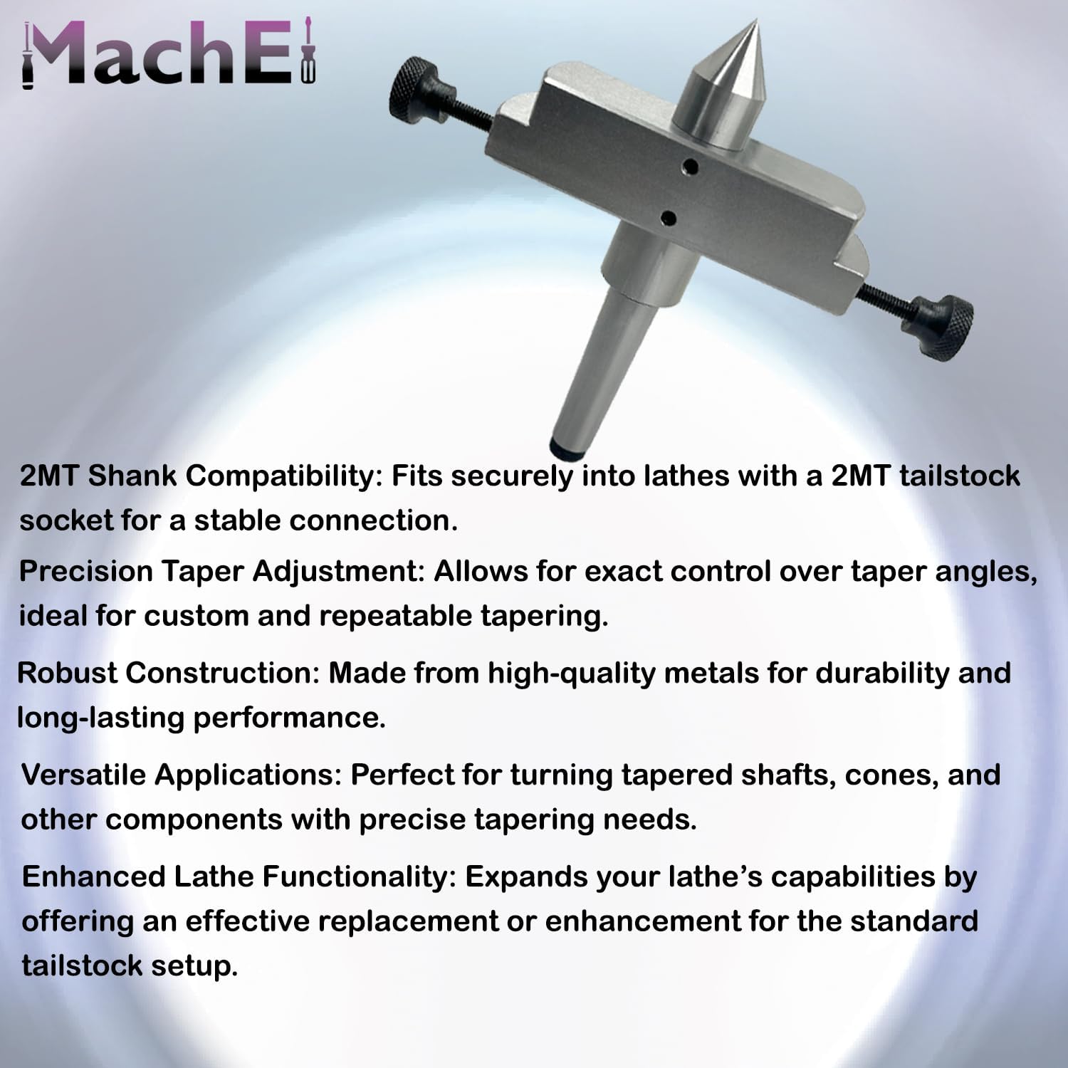 MachEl 2MT Shank Taper Turning Attachment for Offsetting Lathe Tailstock