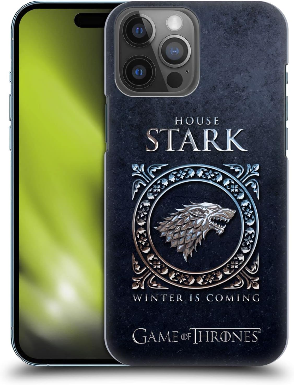 Head Case Designs Officially Licensed HBO Game of Thrones Stark Metallic Sigils Hard Back Case Compatible with Apple iPhone 14 Pro Max