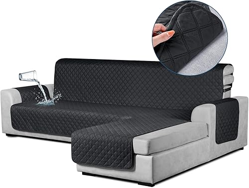 TAOCOCO Funda impermeable en forma de L para sofá seccional, 1 funda reversible para sofá para mascotas con diván para sofá seccional en forma de L