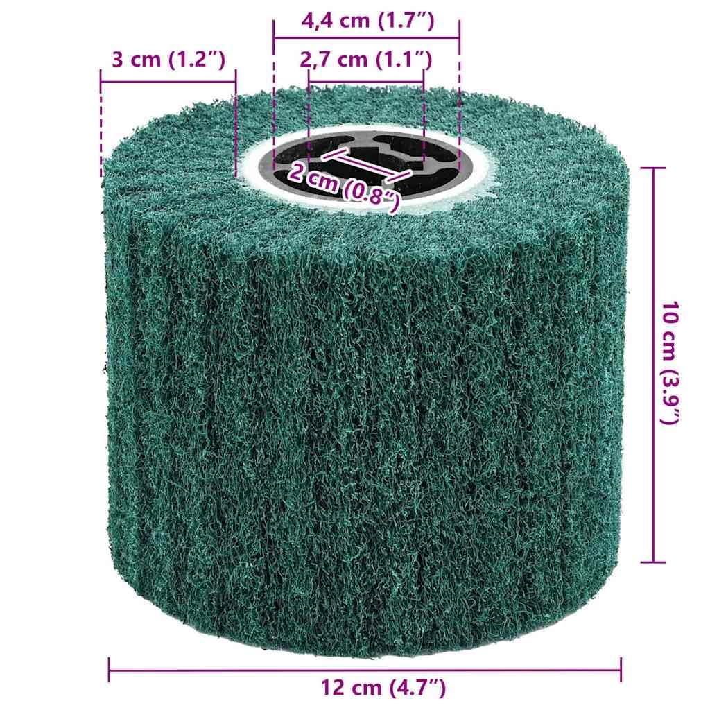 vidaXL Rouleaux de ponçage 3 pcs Vert 12 x 12 x 10 cm, Outils d'atelier pour ponçage précis, rouleaux cylindriques, accessoires portables et abrasifs
