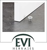Vista 5 de Paquete de 2 topes de puerta EVI Tope de puerta de acero inoxidable – Cierre de tornillo – Protector de goma blanca – Tope de puerta de 0.79 x