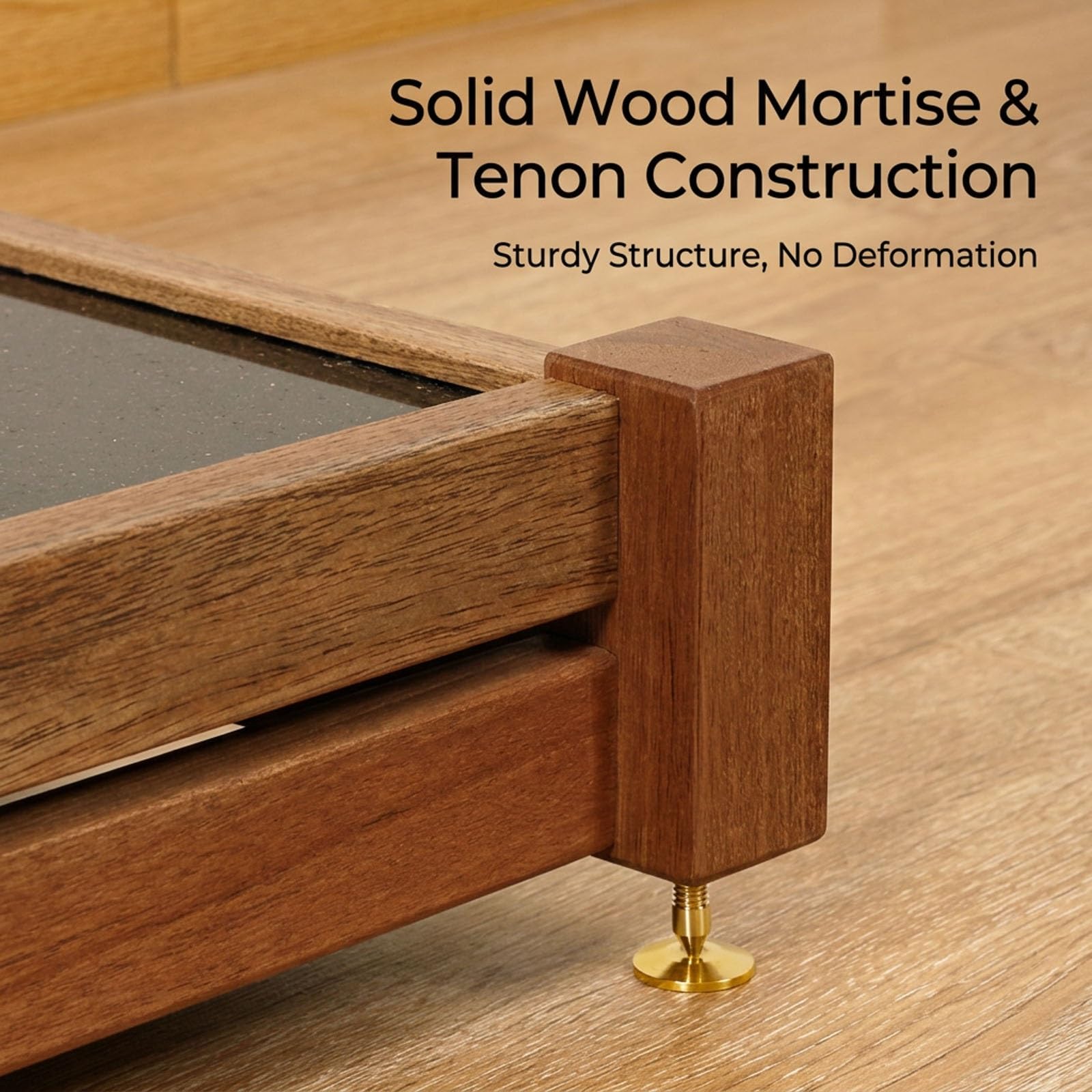 Cherry/Okoumé Wood Audio Rack with Shock-Absorbing Feet for Home Theater