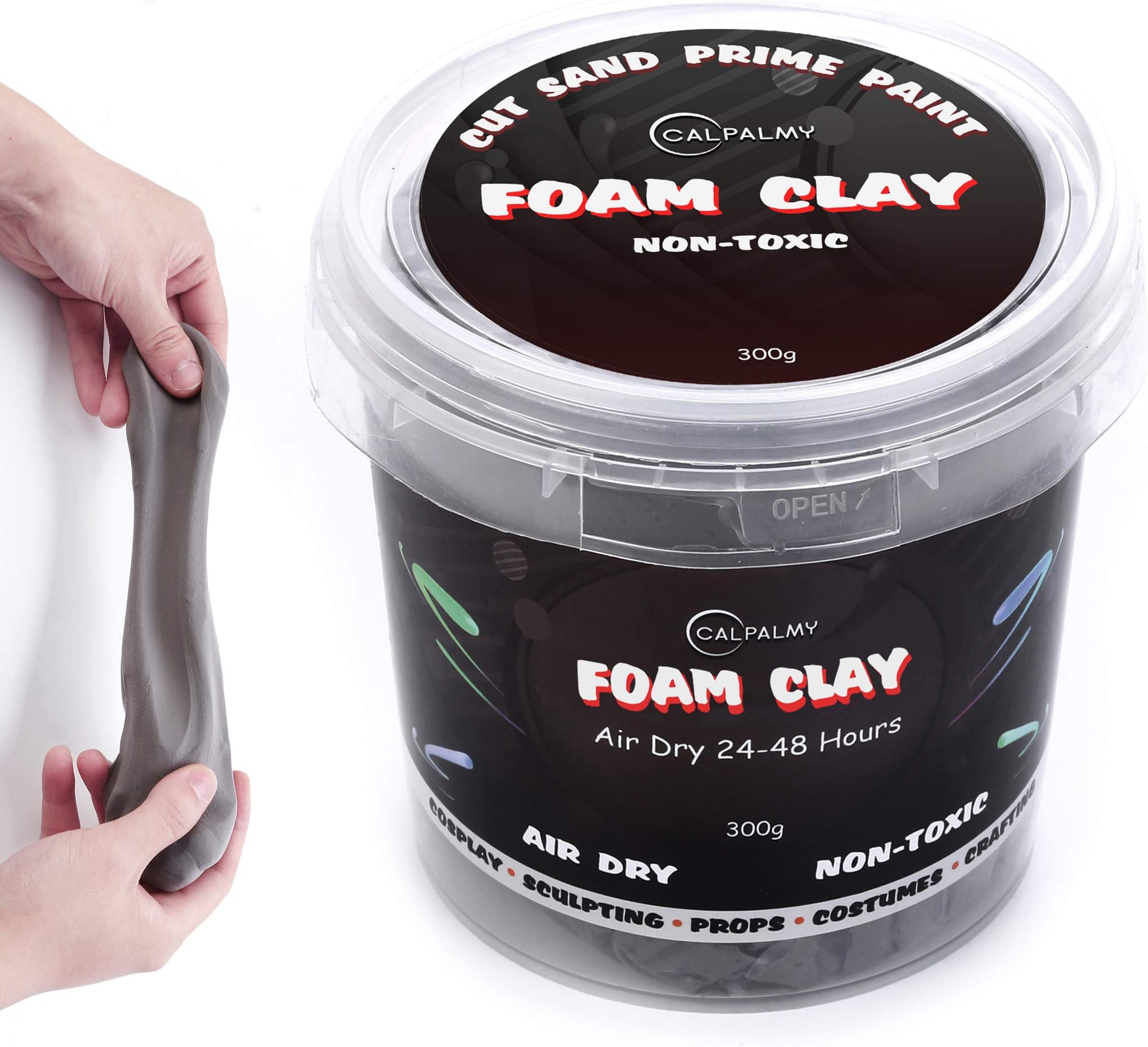 Moldable Foam Clay (Gray) - 300g High Density Air Dry Clay Perfect for Intricate Designs, Sculpting, Cosplay, Crafting, Prop Making - Cutting with Knife or Rotary Tool, Sanding or Shaping