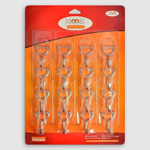 Miniatura 8 de CGBE Ganchos adhesivos resistentes para colgar 11 libras (máximo), ganchos adhesivos transparentes sin costuras, ganchos adhesivos sin clavos para