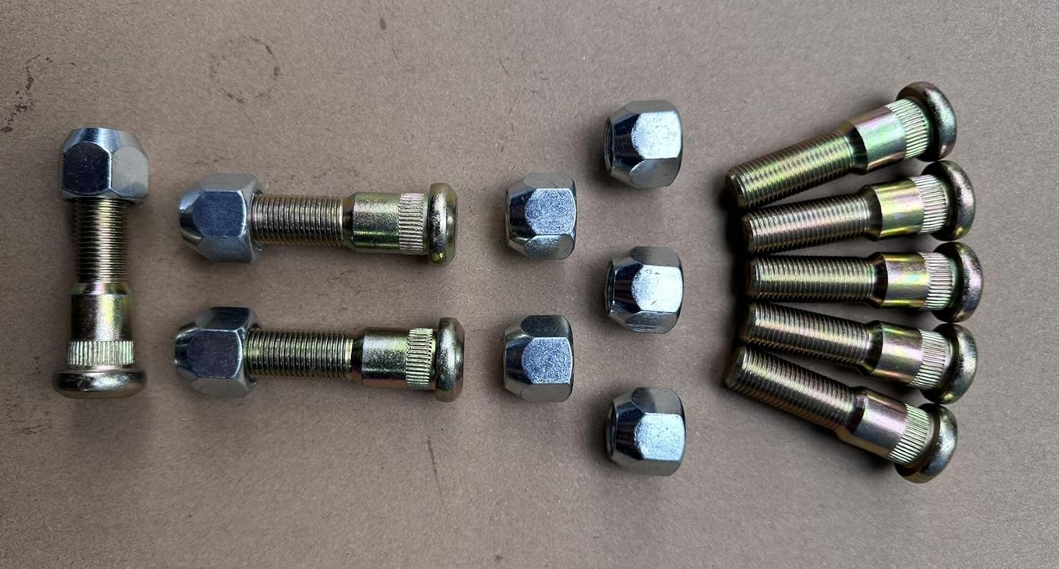 8pcs Lug Nuts with Drive in Trailer Wheel Hub Stud 9/16-18 x 2.28 in. UHL 0.686 in Knurl Replacement for 7-132 Dexter 5200 6000 7000 lb Hubs