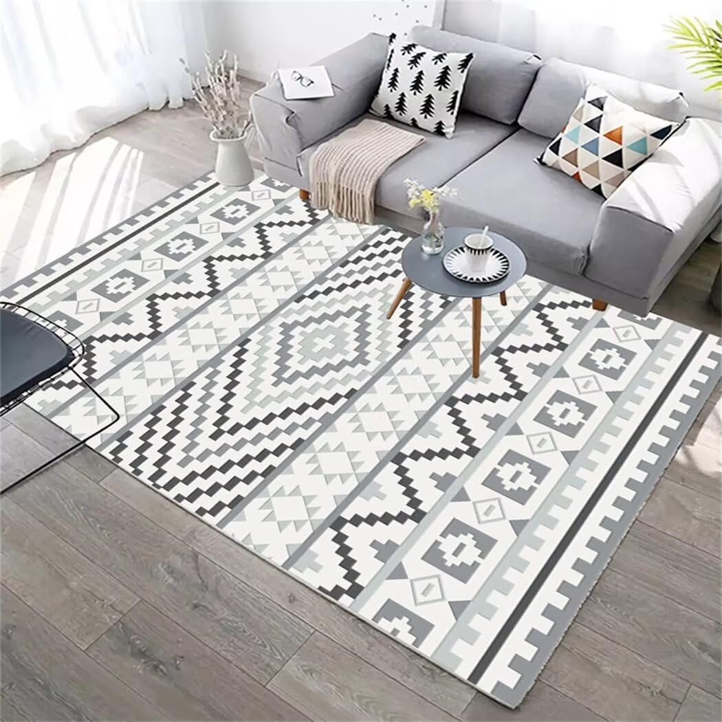 Tapis de salon moderne pour salle à manger et couloir gris 100x160