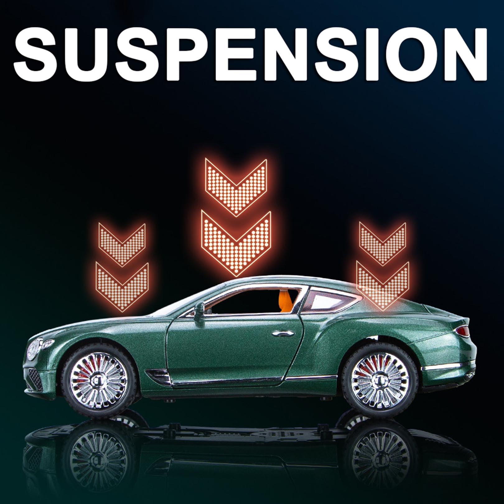 Modellino in scala 1:24, compatibile con Bentley Continental GT, modellini in metallo pressofuso per collezionisti (White)