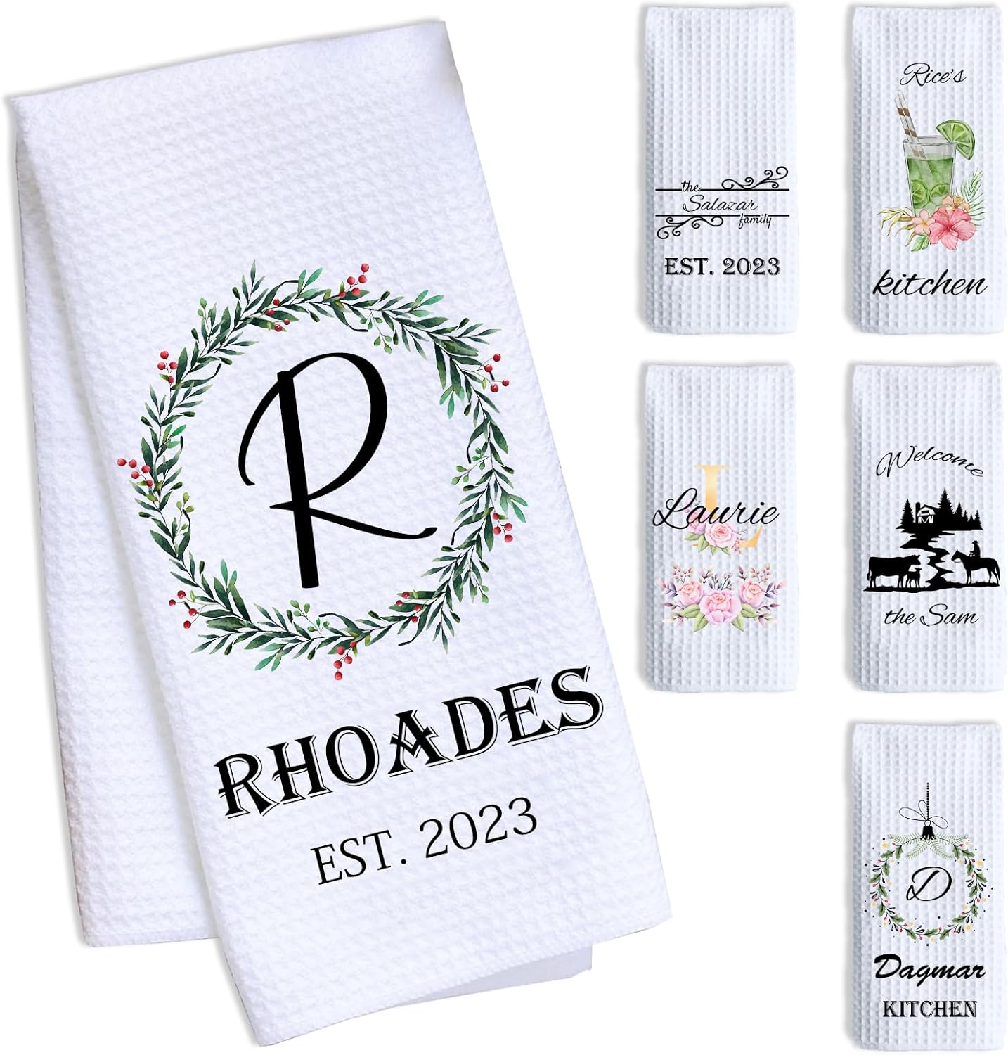 Amazon.com: ubmpj Personalized Kitchen Towel Custom Waffle Weave Towel ...