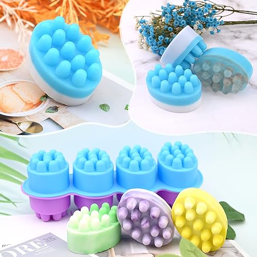 Miniatura 3 de Actvty Moldes de jabón de silicona para barra de masaje, paquete de 2 moldes de hielo para peine de cabello 3D, moldes de jabón de silicona para
