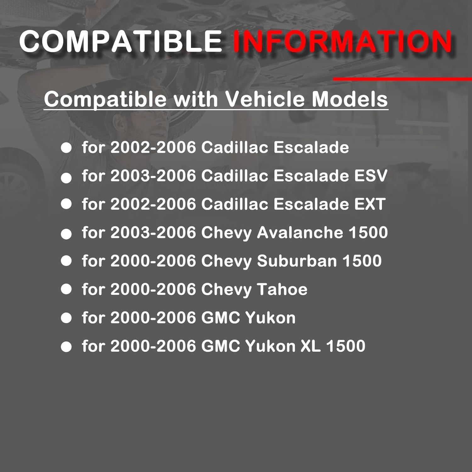 Front Air Suspension Shocks Struts Compatible with 2000-2006 Cadillac Escalade Chevrolet Avalanche Suburban Tahoe GMC Yukon Sierra 1500 Replace 22187159