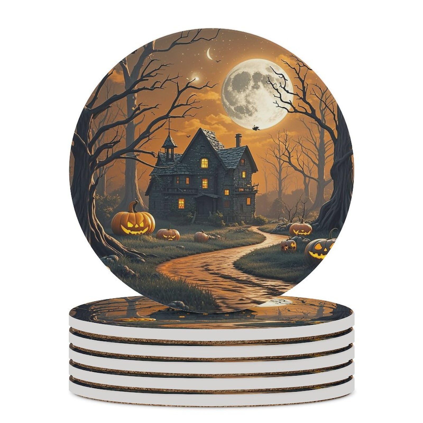 Dessous de verre Halloween en céramique antidérapant et résistants