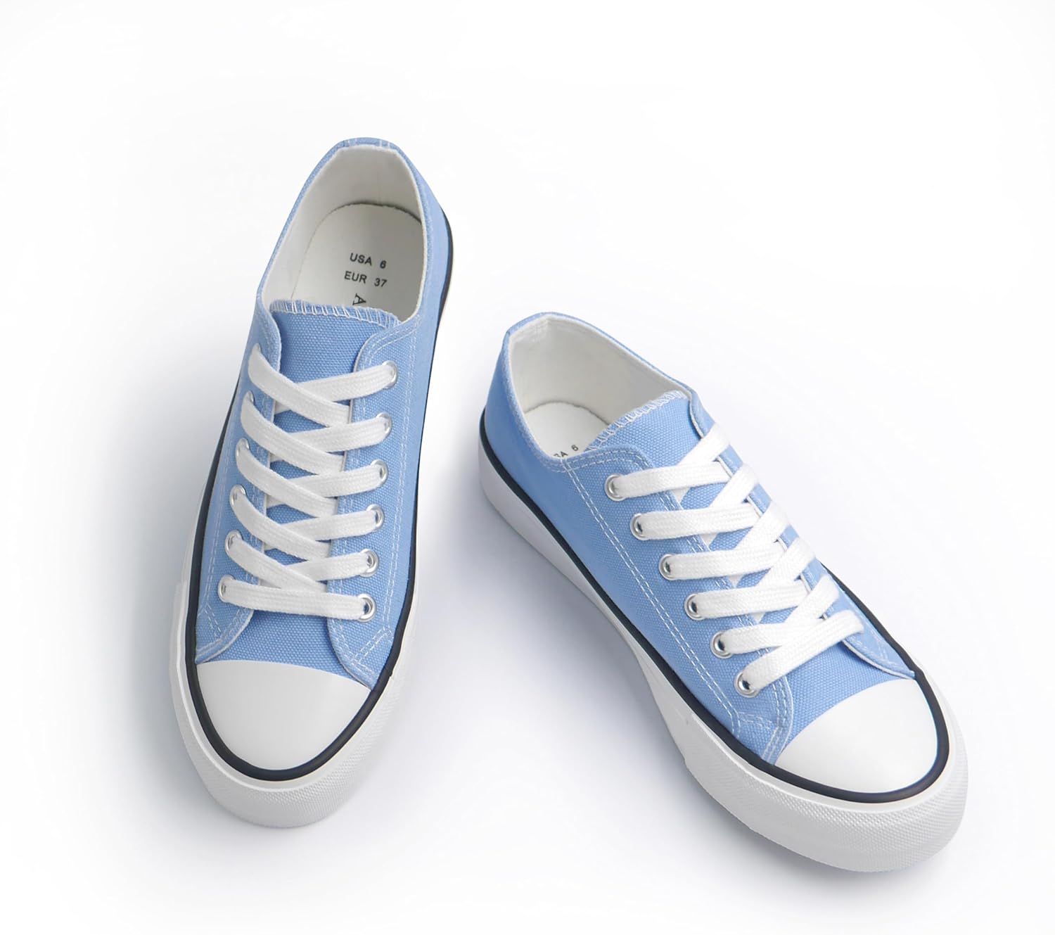 ANTLULU Womens Canvas Shoes Low Top and Lace up Fashion Casual Sneakers Black and White Classic - Image 5