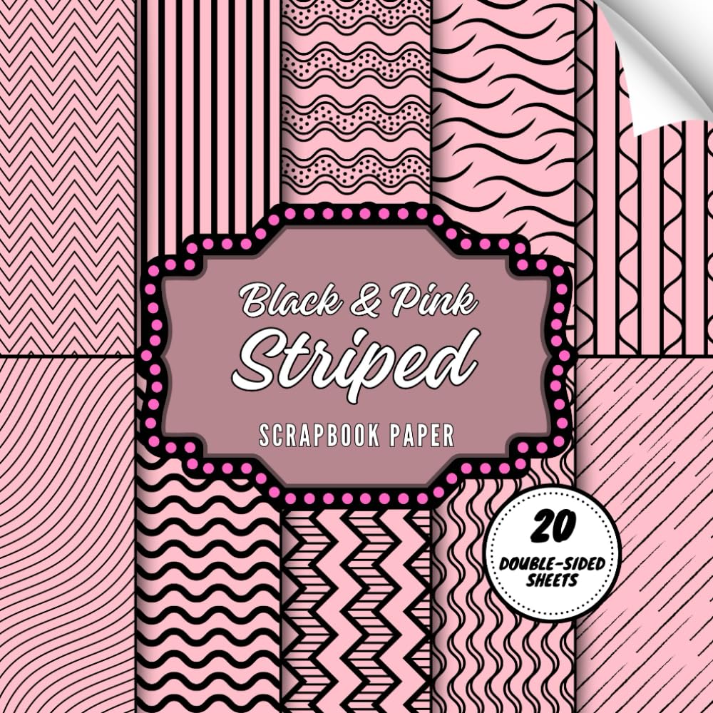 Pink And Black Scrapbook Paper