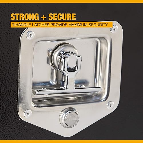 Miniatura 3 de Northern Tool Caja de herramientas para camión de montaje superior, acero, negro brillante, pestillos con mango en T, 72 pulgadas x 12 pulgadas x 16