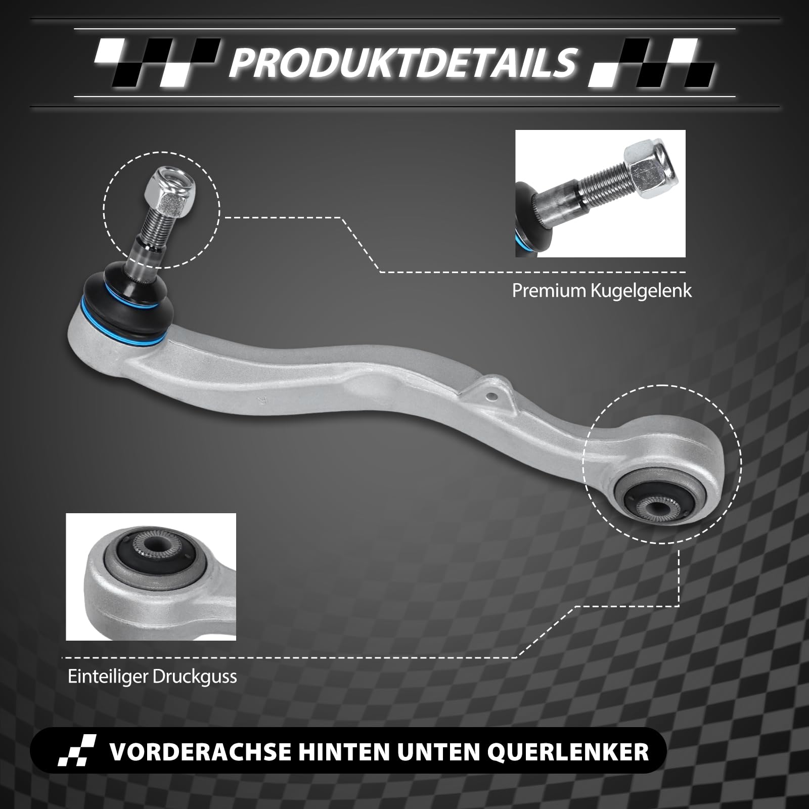 Querlenker Vorne Vorderachse Hinten Unten Kompatibel mit BMW 5er E60 5er Touring E61 520i 523i 525i 530i 535i 540i 545i 550i 520d 525d 530d 535d M5 2001-2010 Replace# 31126760181