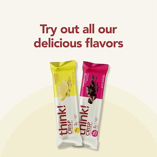 Miniatura 6 de think Barras de proteína  Snacks altos en proteínas sin gluten sin azúcar barra energética con aislamiento de proteína de suero chocolate crujiente