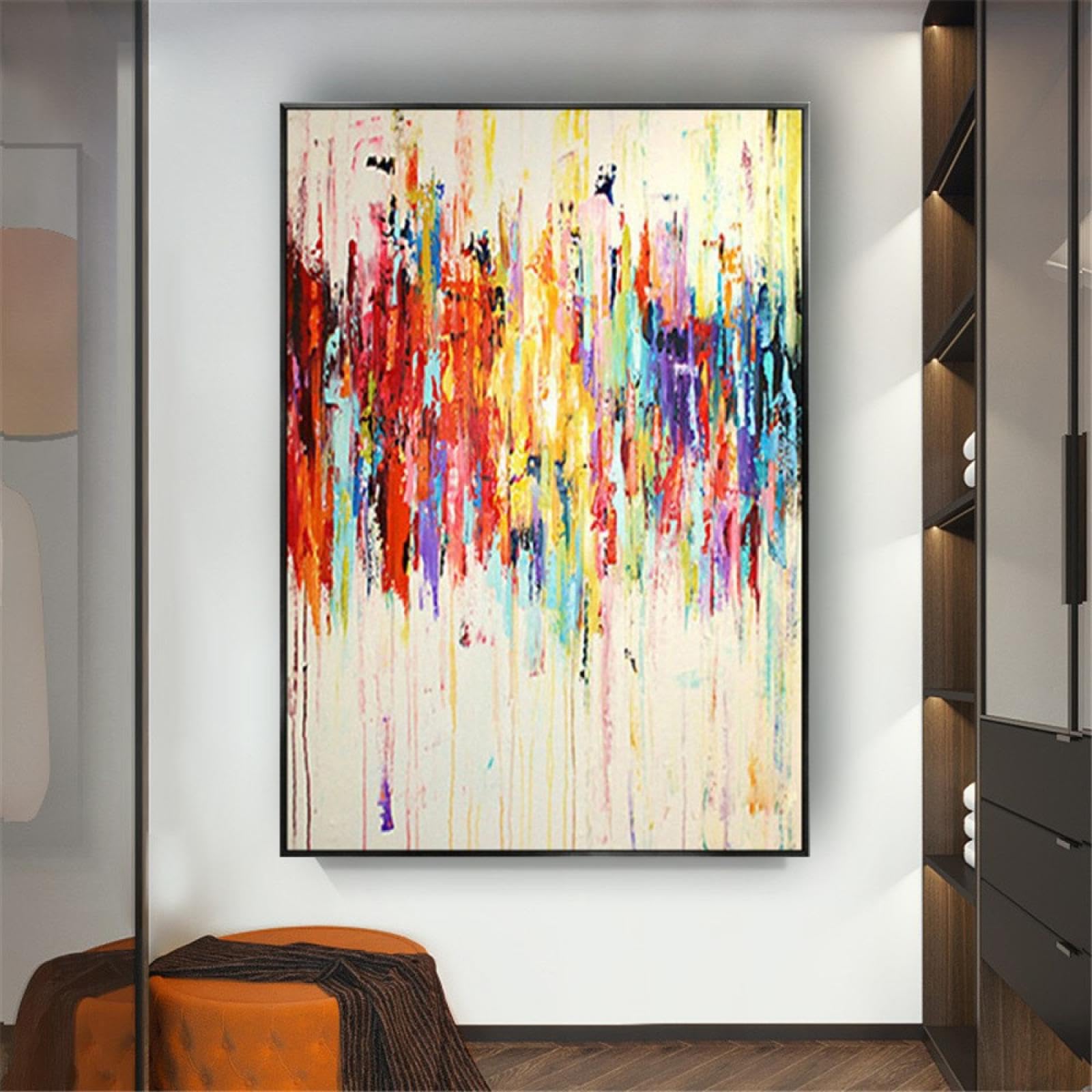 抽象画 フレーム付き 色彩豊か