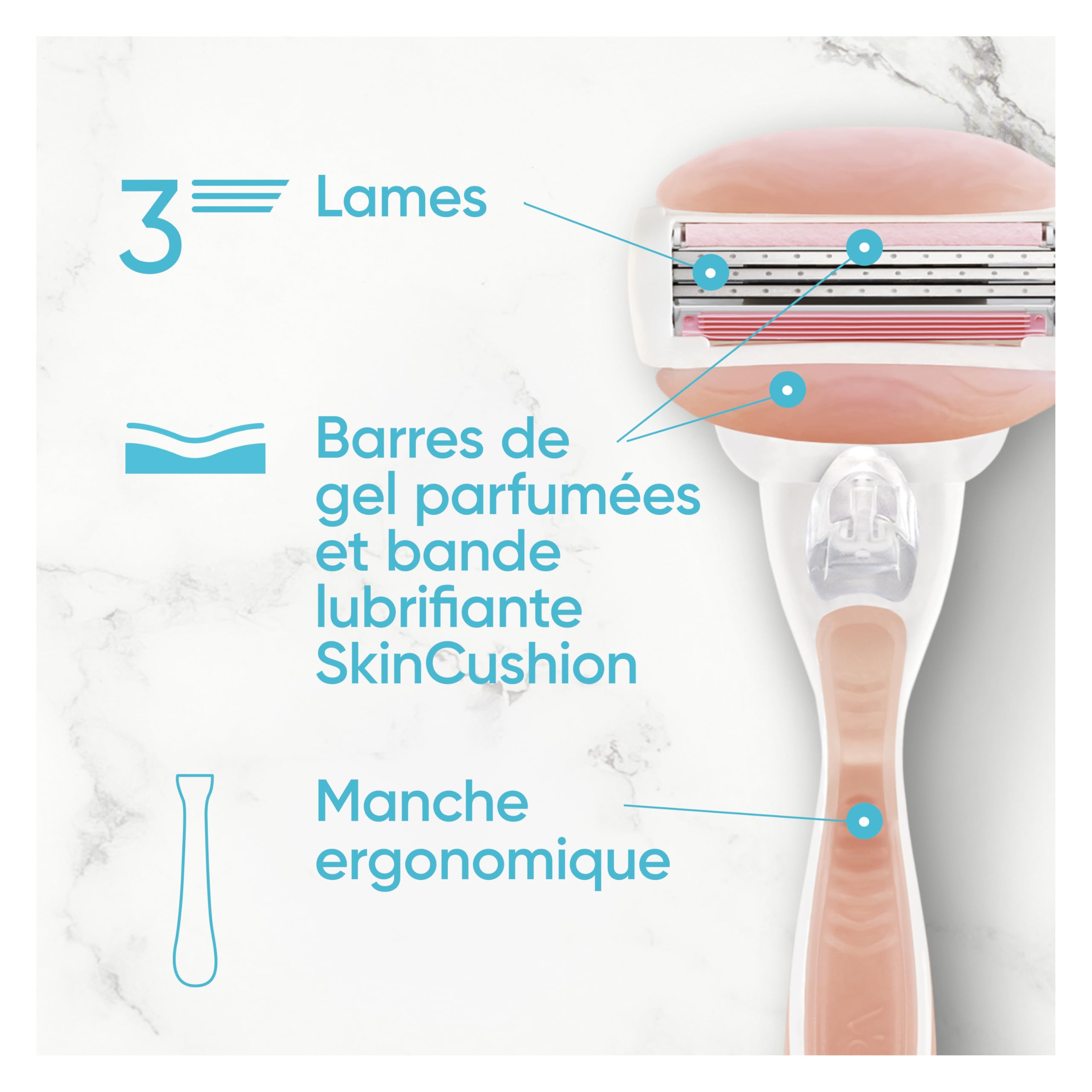 Gillette Venus Lames de Rasoir Femme, 12 Rechanges ComfortGlide Spa Breeze | Cartouche avec des Barres de Gel Parfumées, Bande Lubrifiante, Mousse et Rase, 1 Recharge Jusqu’à 30 Jours