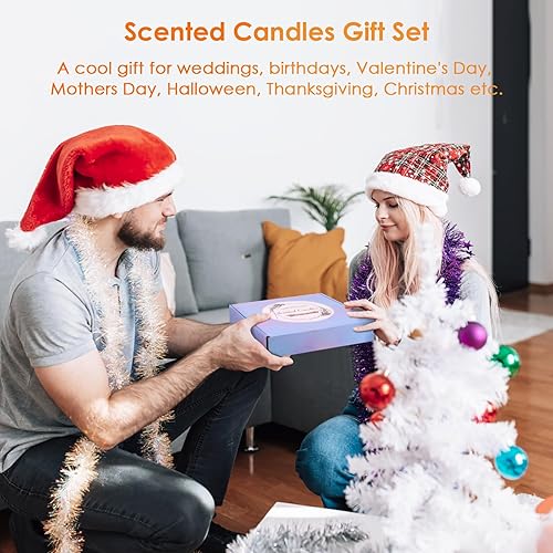 Miniatura 8 de Juego de velas perfumadas de regalo para mujeres, 9 paquetes de velas de soja para el hogar, velas de aromaterapia de combustión 180H, juego de