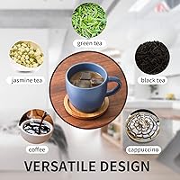 Vista 39 de Hasense Juego de tazas y platillos de porcelana para capuchino de 6 a 6 onzas Demitasse Espresso con asa, perfectas para café con leche, café moca