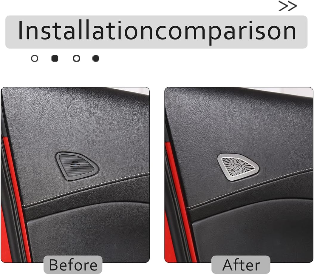 Car Door Speaker Horn Net Kits,Inner Door Audio Speaker Cover for Chevrolet C7 Corvette 2014-2019,Stainless Steel,2PCS
