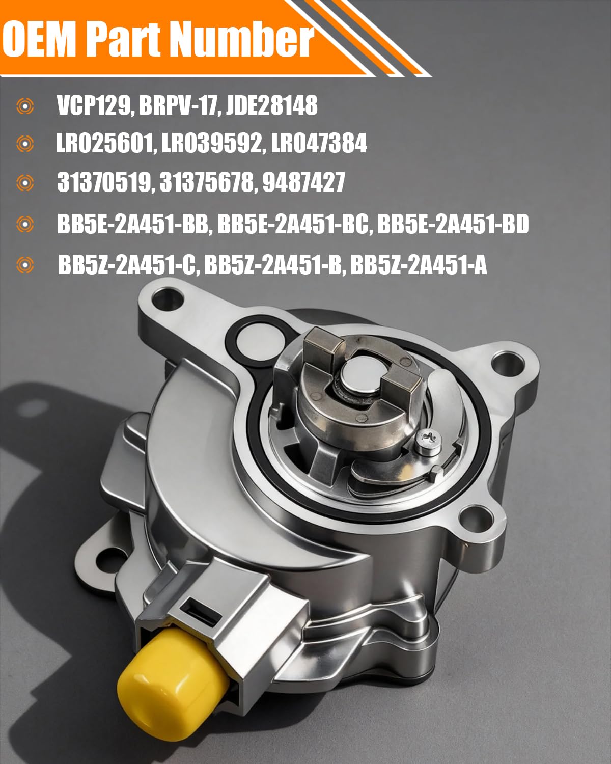 YZHIDIANF Brake Vacuum Pump Fit For:-Land Rover Discovery LR2 Evoque For:-Ford Edge Escape Explorer Focus Fusion For:-Mustang Taurus For:-Lincoln Continental MKC MKT MKX MKZ, OE# LR047384 - View #5