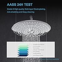 Vista 4 de OFFO Brazo de ducha con brida, 6 pulgadas de níquel cepillado, brazo de alcachofa de ducha angular de repuesto, montado en la pared, para alcachofa