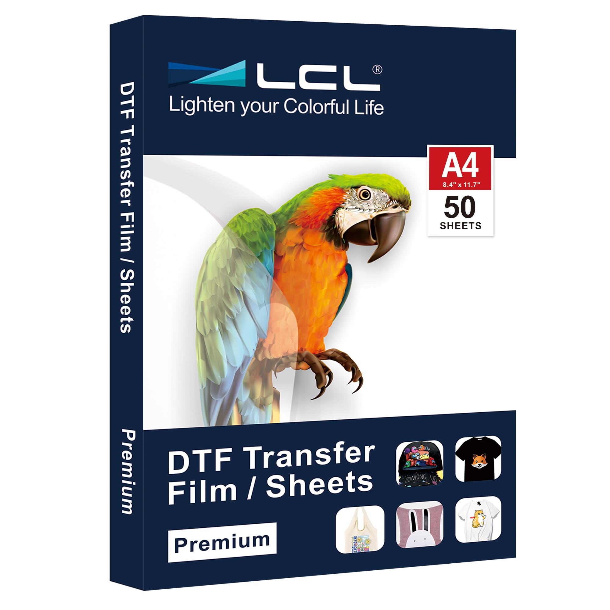 Welacer Lot De 100 Feuilles Film Transfert DTF Transparent Double Face A4 Pour Imprimante Jet D'Encre