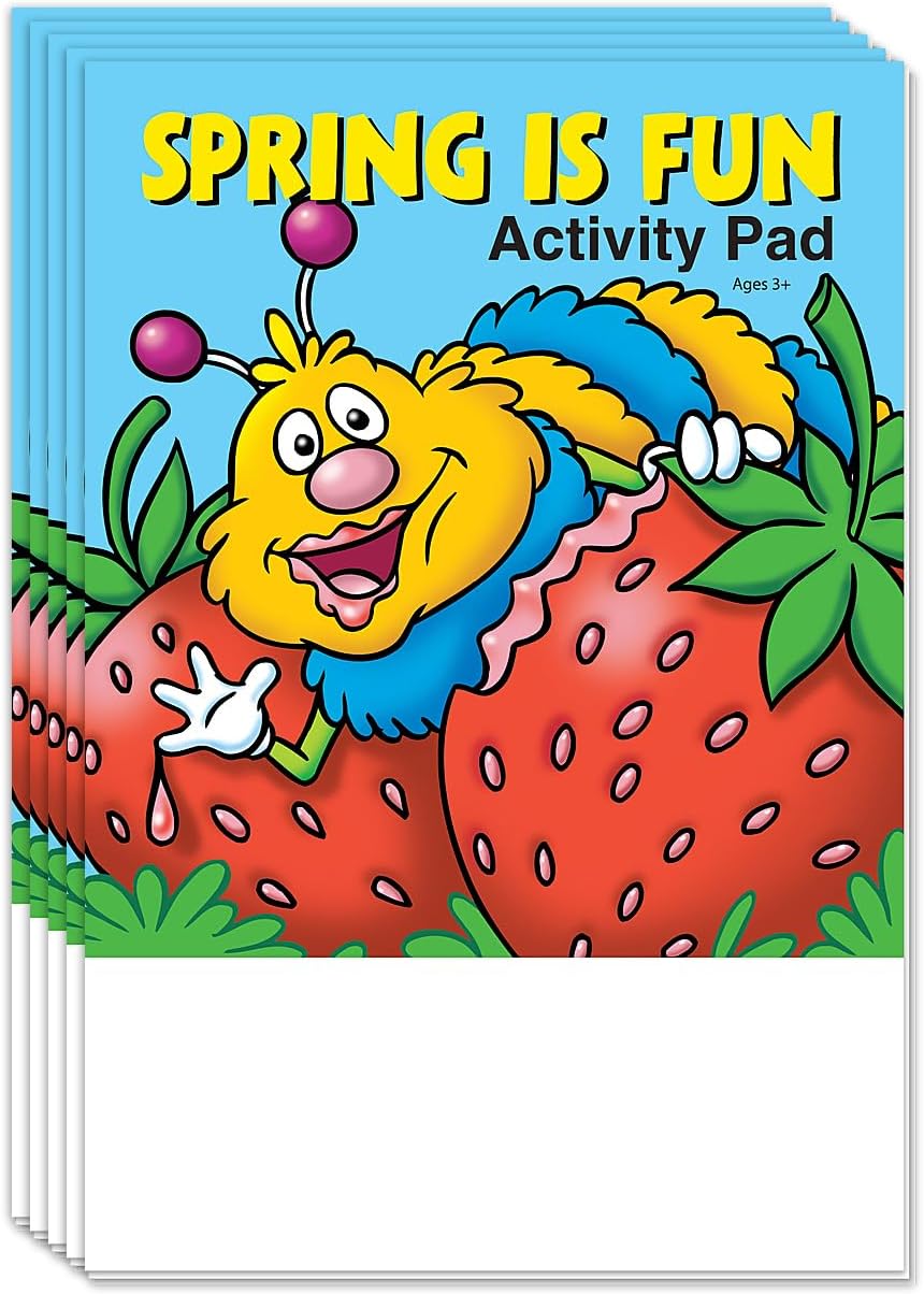 ZOCO - Spring is Fun - Mini Activity Pads (50 Bulk Pack Without Crayons) - Party Favors, Goodie Bag Stuffers, Coloring, Games, Mazes, Word Search, Puzzles, Activities for Kids
