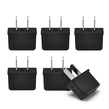 Ceptics UP-6US CE Certified Europe Asia to USA Plug Adapter - 6 Pack
