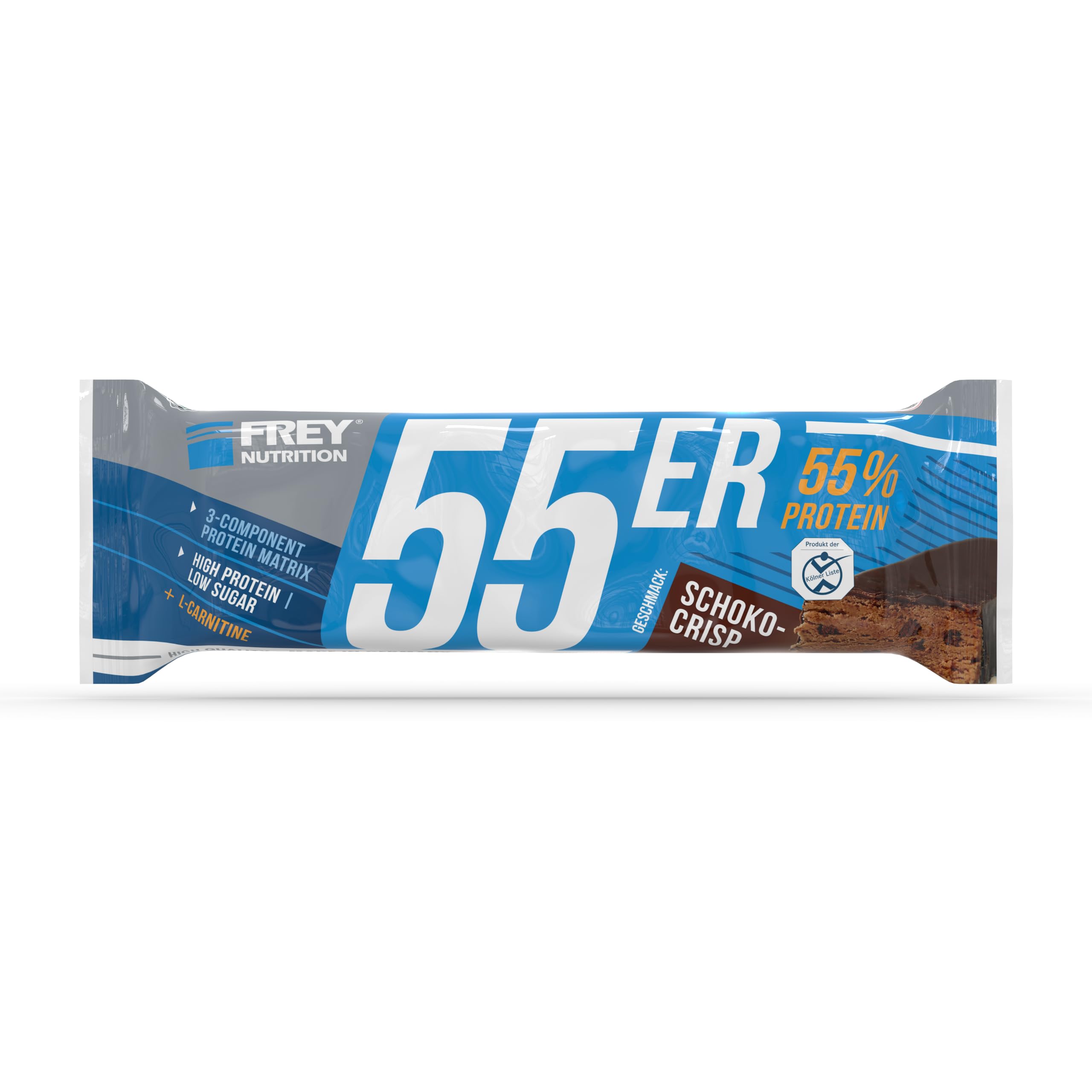 FREY Nutrition 55 barritas de proteínas, 20 barritas (20 x 50 g) (chocolate crujiente)