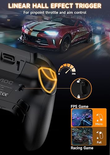 Miniatura 5 de AOC PC Controller — Interactive Screen Wireless Controller Compatible with PC/Switch/Switch 2/iOS/Android, Hall Effect Joystick & Triggers, RGB