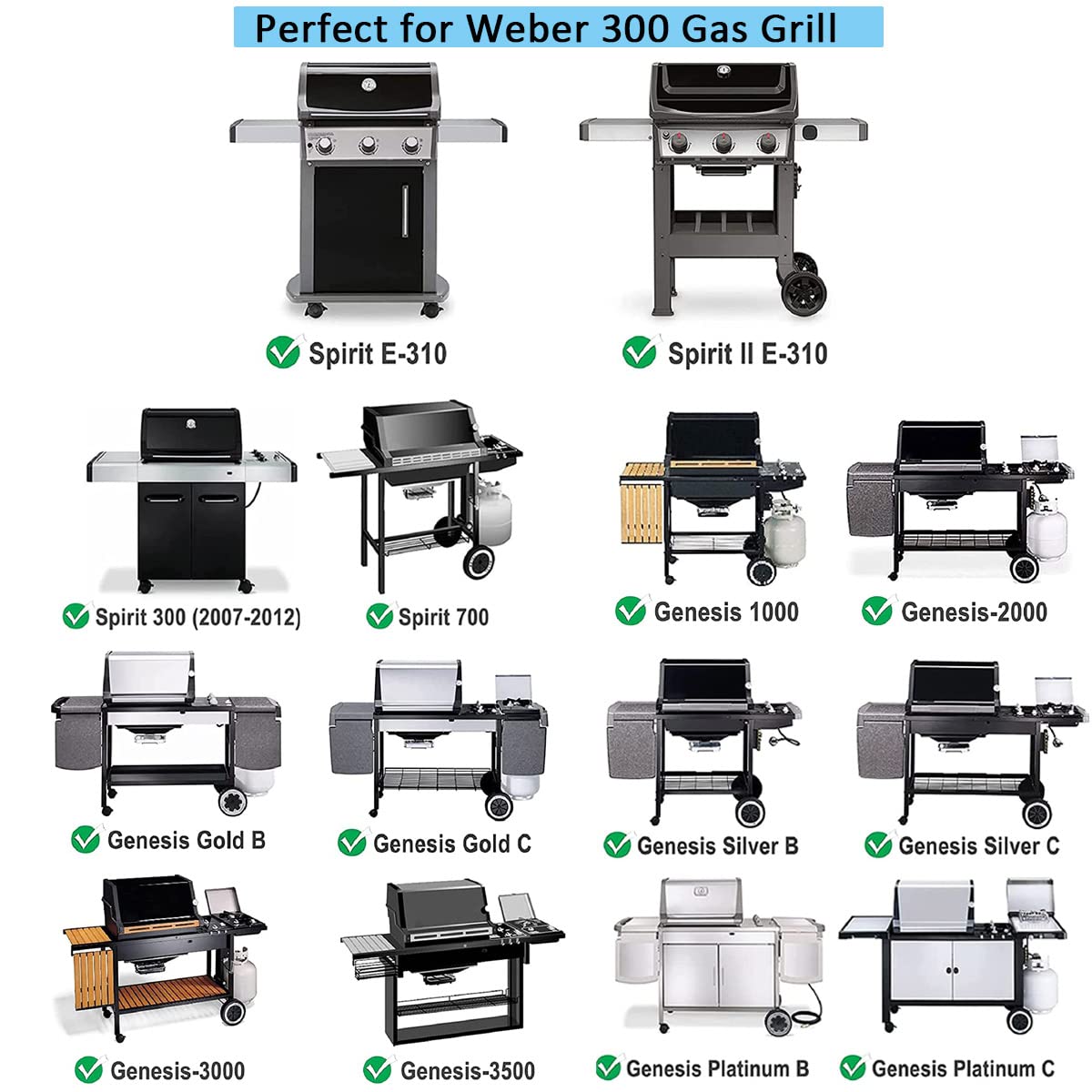 Weber Spirit E310 Gusseisen Grillrost 44,5cm Ersatzteile für Weber I & II 300 Gasgrills