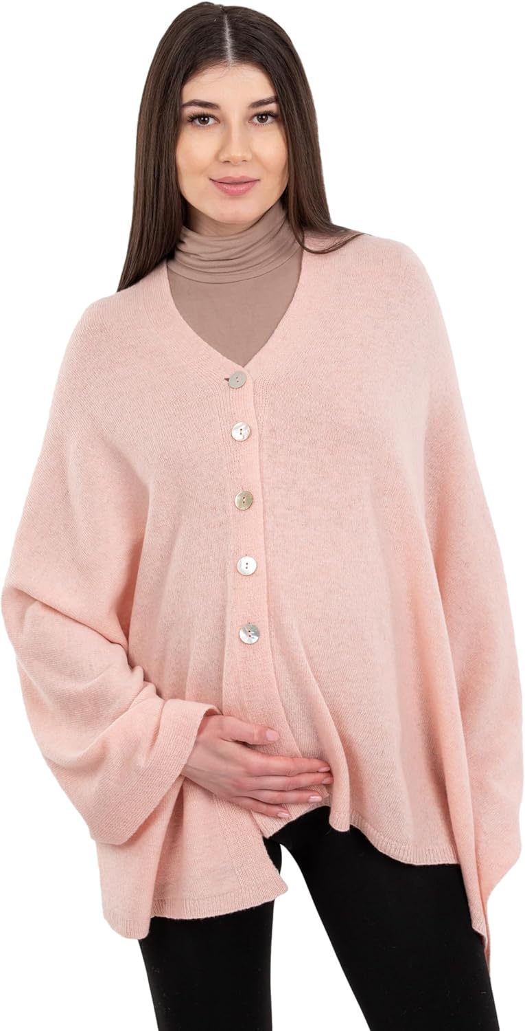 SAOL Pregnancy Women's Shawl Wrap Poncho Knit Lambswool Scarf Cape Cardigan One Size