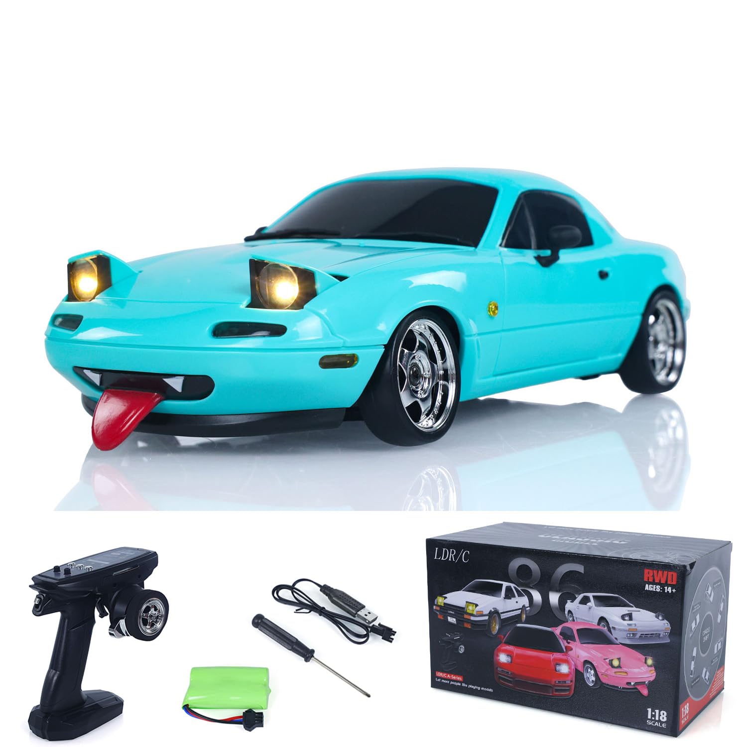 TOUCAN RC HOBBY LDRC LD1804 1:18 2.4G 4 X2 Telecomando Auto Spazzolato Motore ESC Servo Light System RC veicolo da corsa assemblato giocattolo RTR Hobby Modello