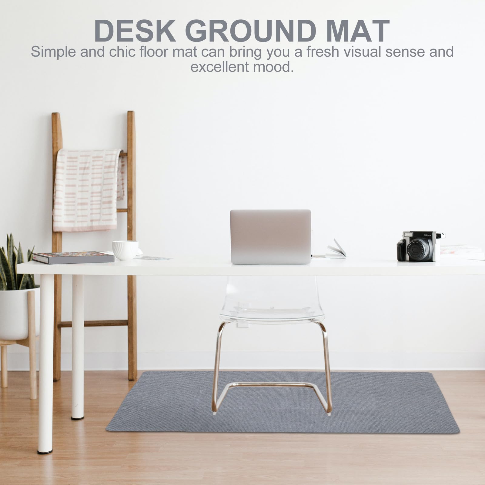 Zerodeko Tapis de Chaise Antidérapant en Polyester Fonction de Dispersion de Pression, Design Simple et Chic pour Bureau, Protection Sol