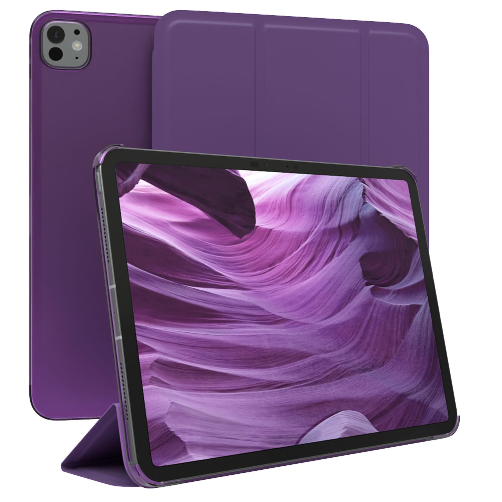 EAZY CASE - Schutzhülle für iPad Pro 11" (2025) Hülle 11 Zoll Smart Cover Tablet Case Smartcase zum Aufstellen Klapphülle mit Standfunktion Sleep Wake Up Funktion Tasche Kunstleder Etui Lila