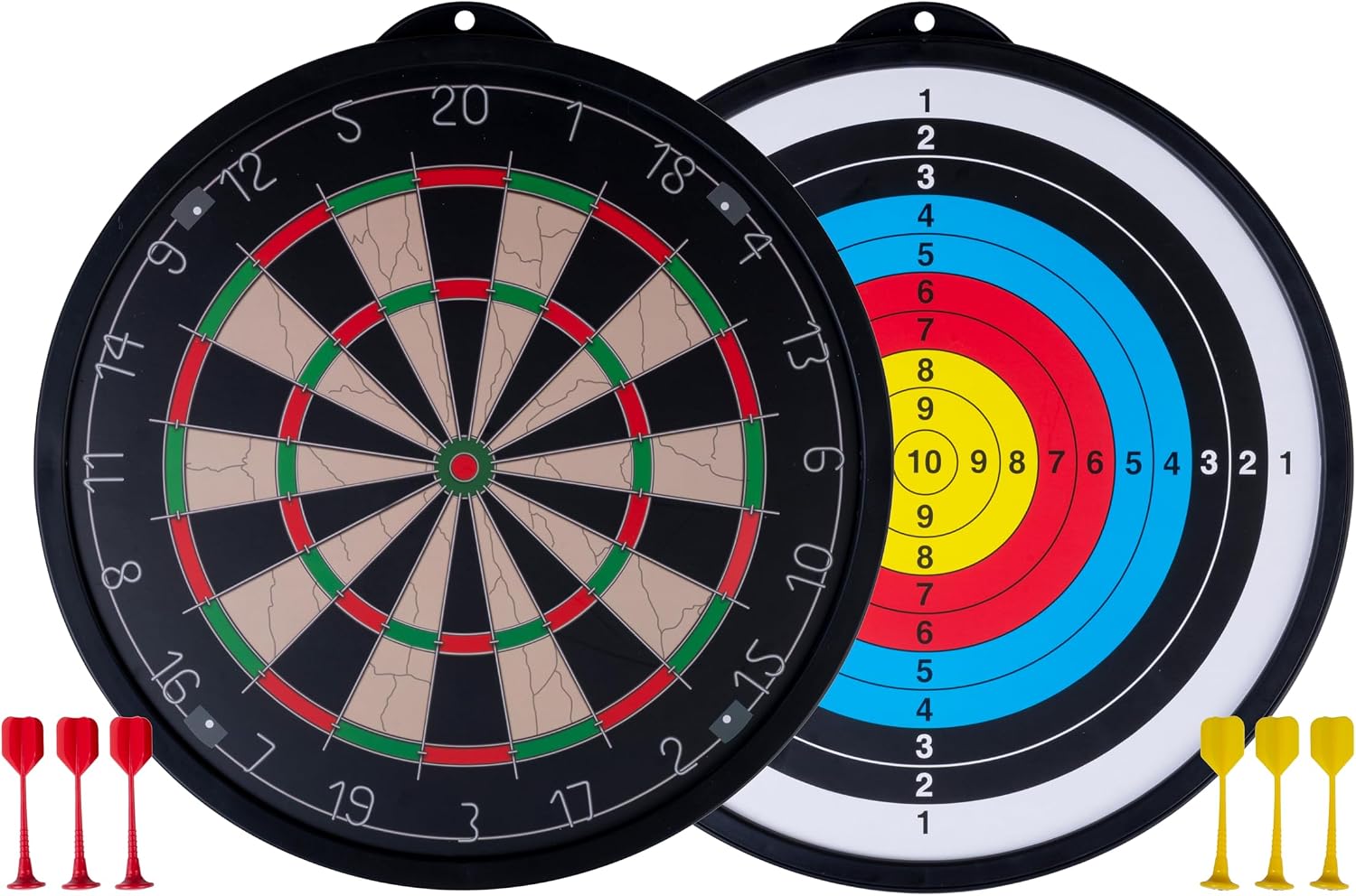 Double Sided Magnetic Dartboard for Kids - Dartboard with 6 Magnetic Arrows - Safe Throwing Game for Indoor Use