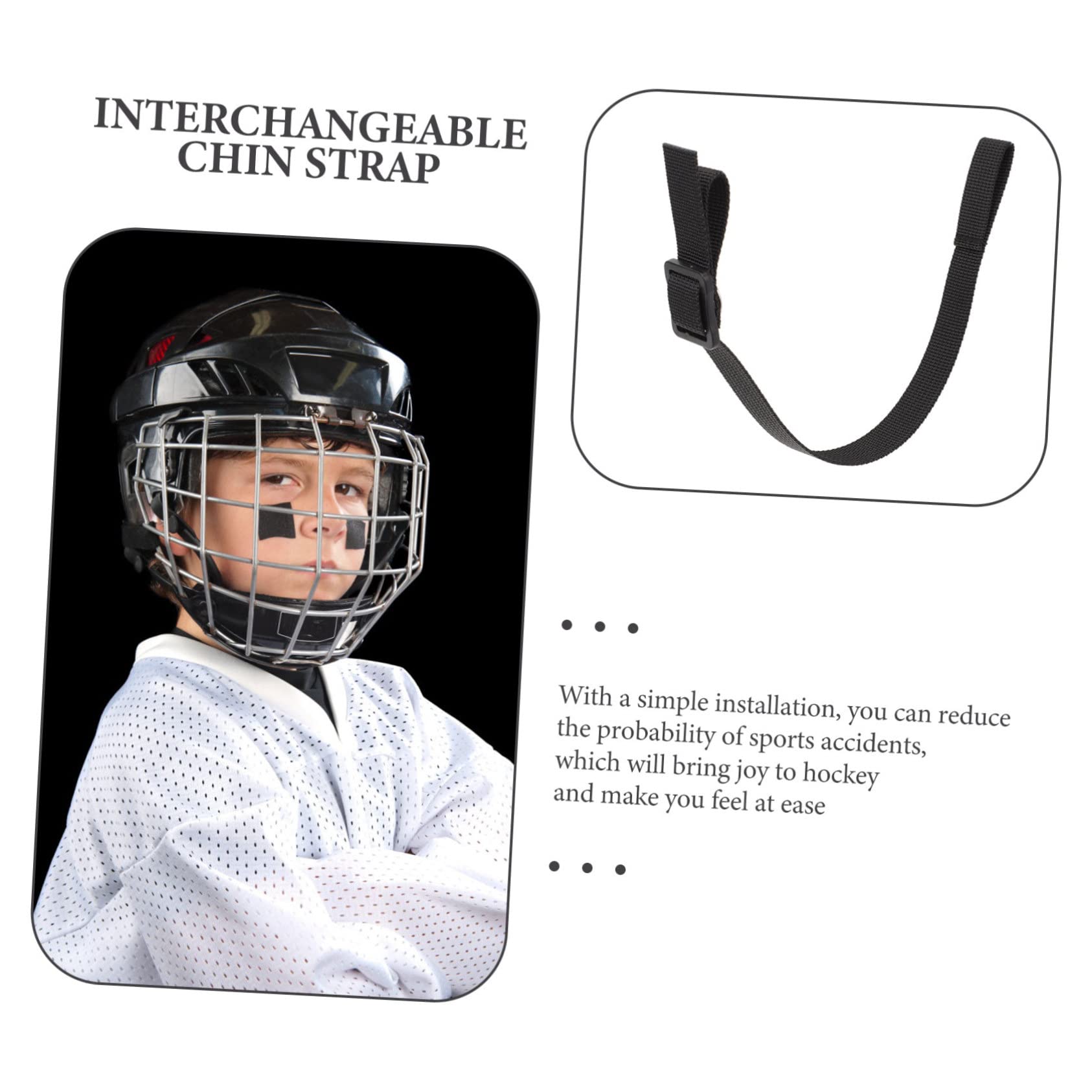 Accesorios para Cascos De Hockey. Correa De La Barbilla del Casco Barbilla De Hockey Correas para Casco De Hockey Mentón Poliéster Negro