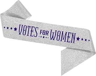 Votes for Women Sash With Purple Foil, - Sliver Glitter Rights Adult Suffragette Protest Party Decorations,Support Vote for Women Sash