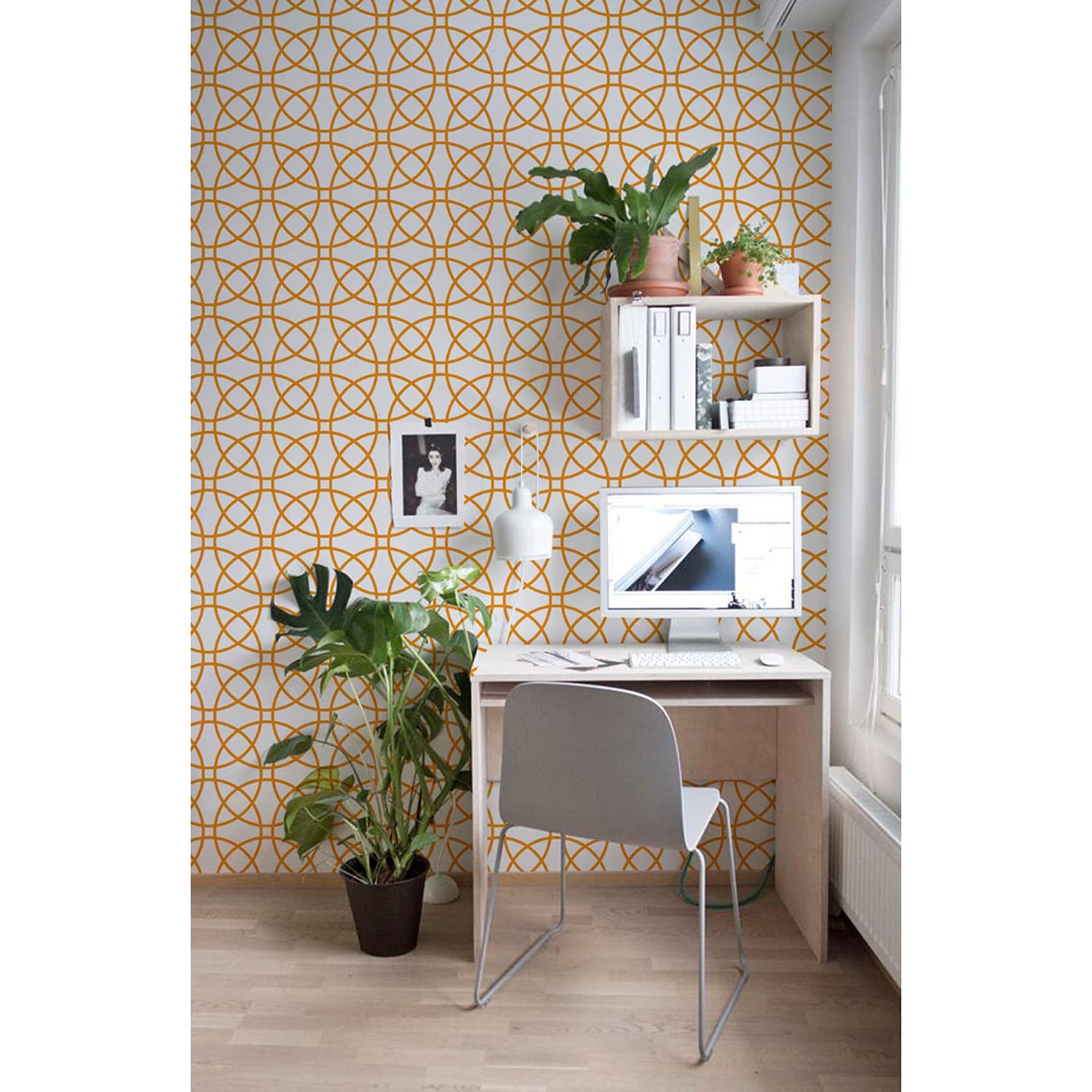 Papier Peint Meuble et Mural Coloray Cercles Géométriques en Latex Haut de Gamme