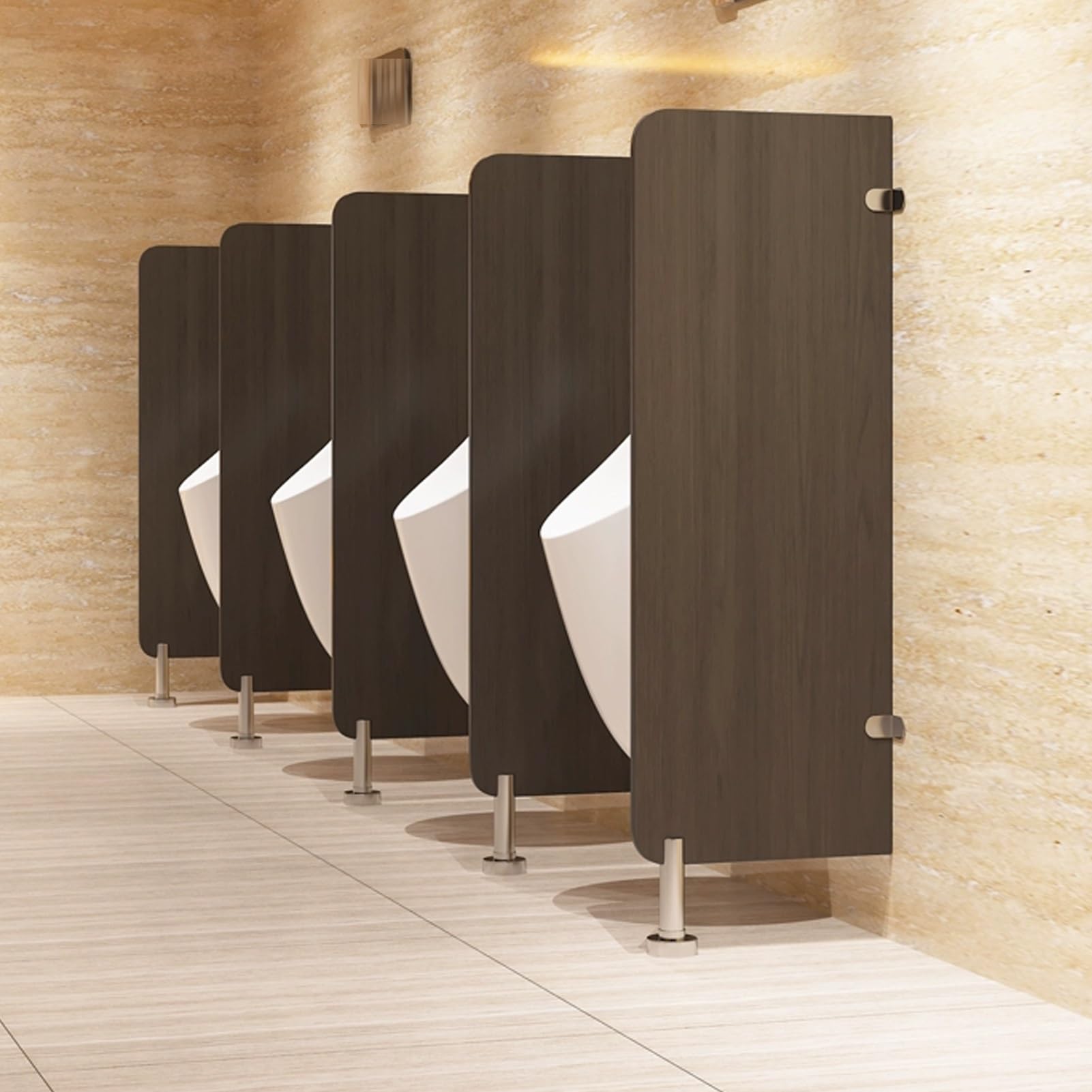 Mampara para urinario de acero inoxidable: separador de suelo robusto para hoteles y comercios