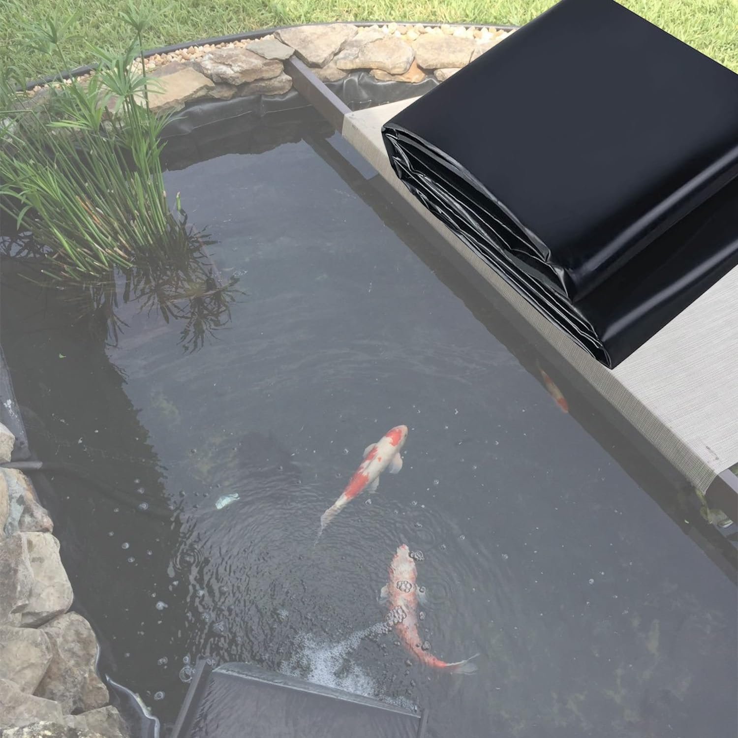 Yidechon 7X10 FT HDPE Pond Liners, 5 Mil Fish Pond Liner Easy Cutting Flexibility & Ductility, 16x20 3x3 23x26ft Pond Liners for Outdoor Ponds, Ponds, Garden Fountain, Waterfall, Planter(Size:3x26ft)