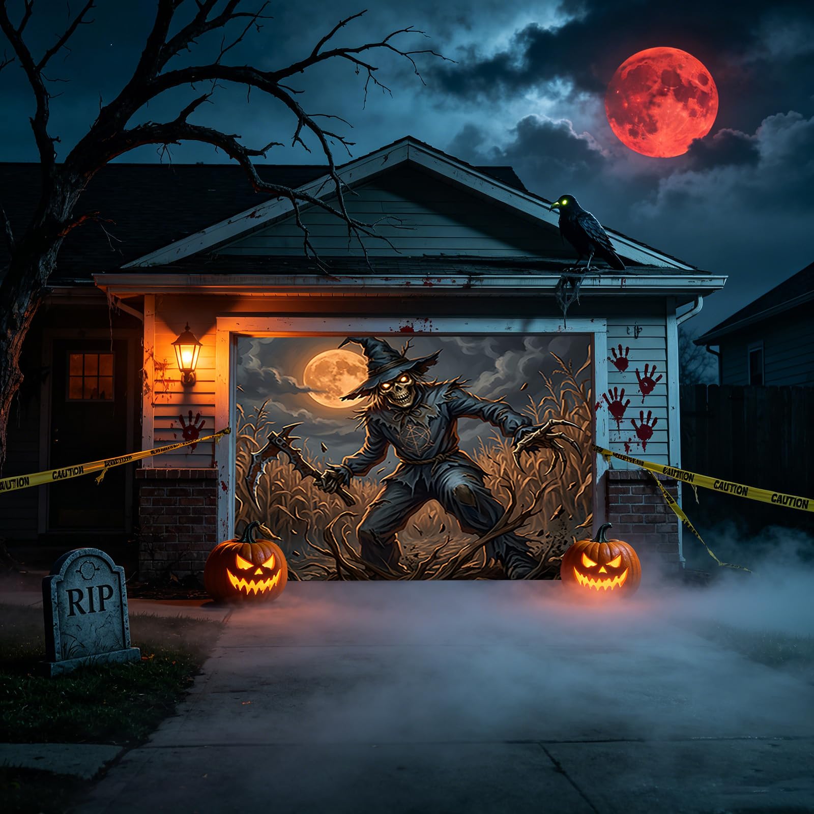 Halloween dekoracja horror impreza tło zewnętrzne do ogrodu